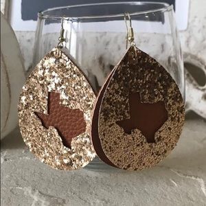 Faux Leather Texas Earrings